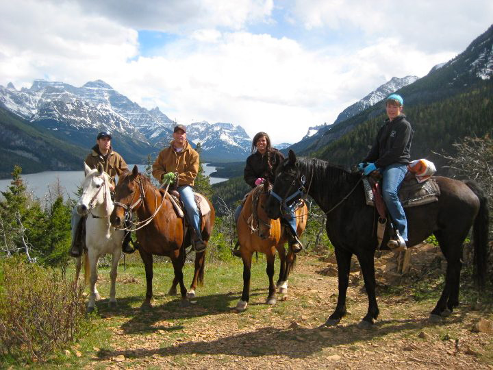 Horseback riders in Alberta Rockies