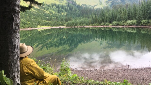 Pondering Lost Lake (day ride)