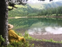 Pondering Lost Lake (day ride)